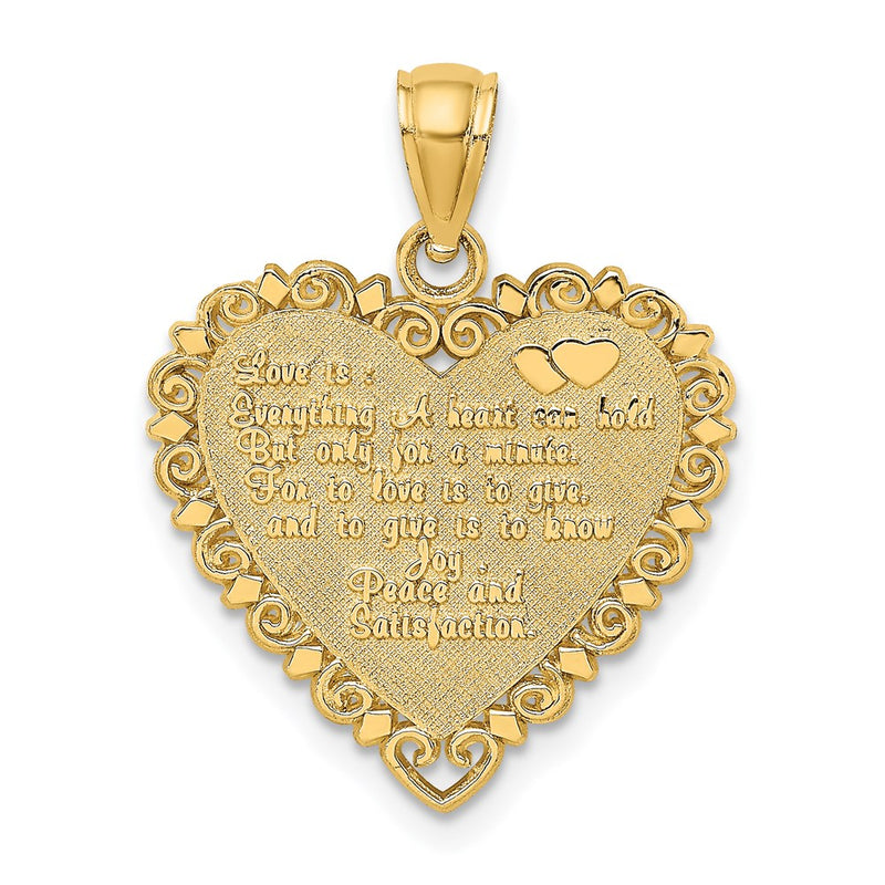 14k Yellow Gold LOVE IS...HEART Charm