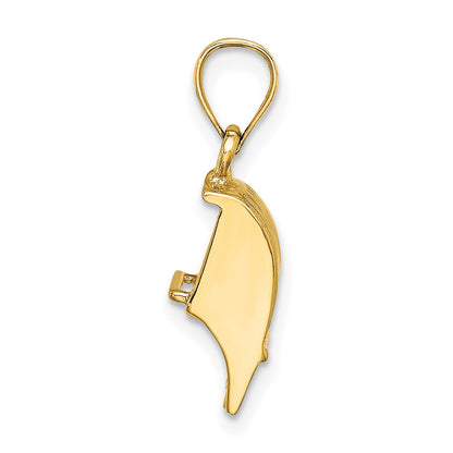 14k Yellow Gold 3D Cranberry Scoop Charm