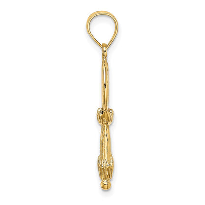 14k Yellow Gold 3-D Hand Mirror Charm