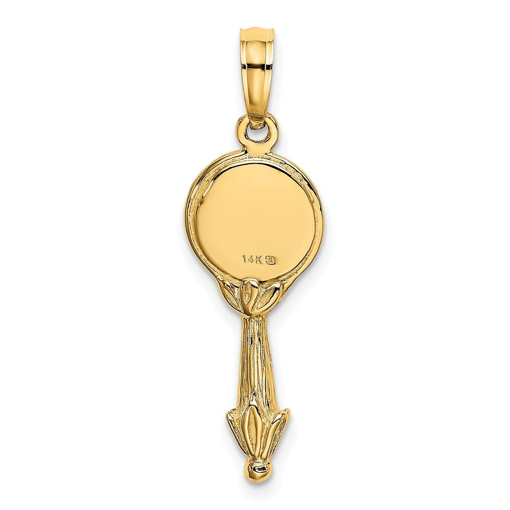 14k Yellow Gold 3-D Hand Mirror Charm