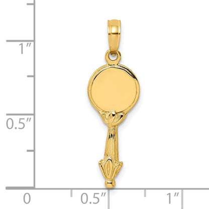 14k Yellow Gold 3-D Hand Mirror Charm