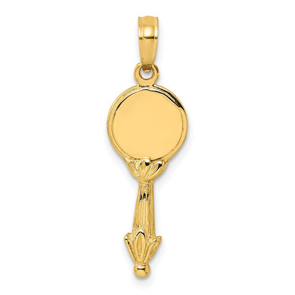 14k Yellow Gold 3-D Hand Mirror Charm