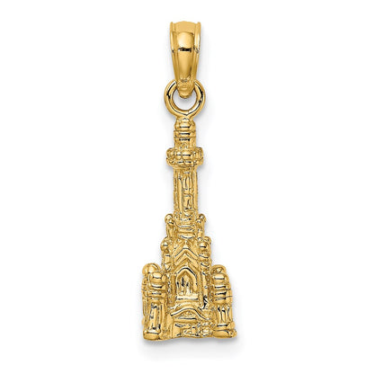 14k Yellow Gold 3D Chicago Water Tower Charm