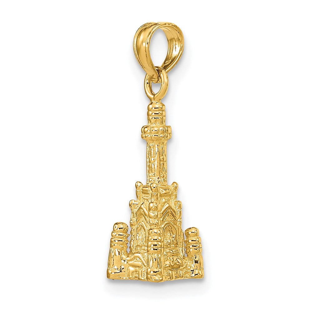 14k Yellow Gold 3D Chicago Water Tower Charm