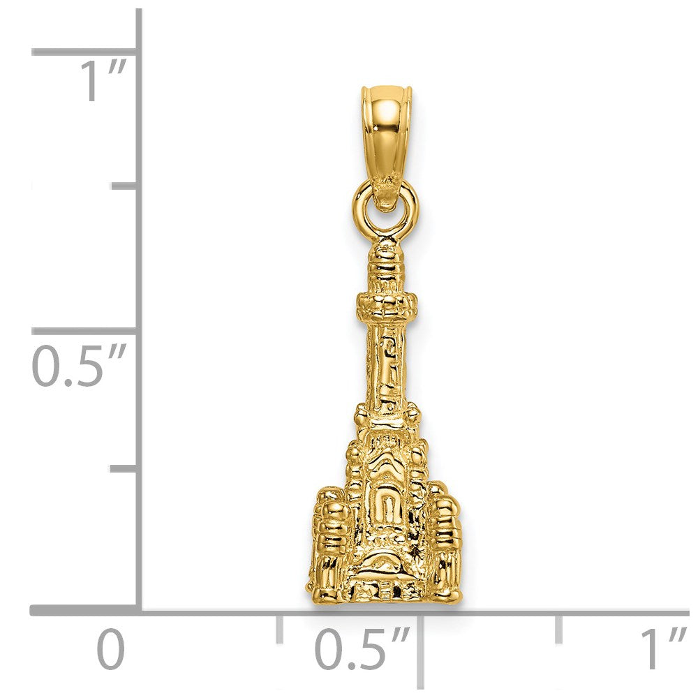 14k Yellow Gold 3D Chicago Water Tower Charm