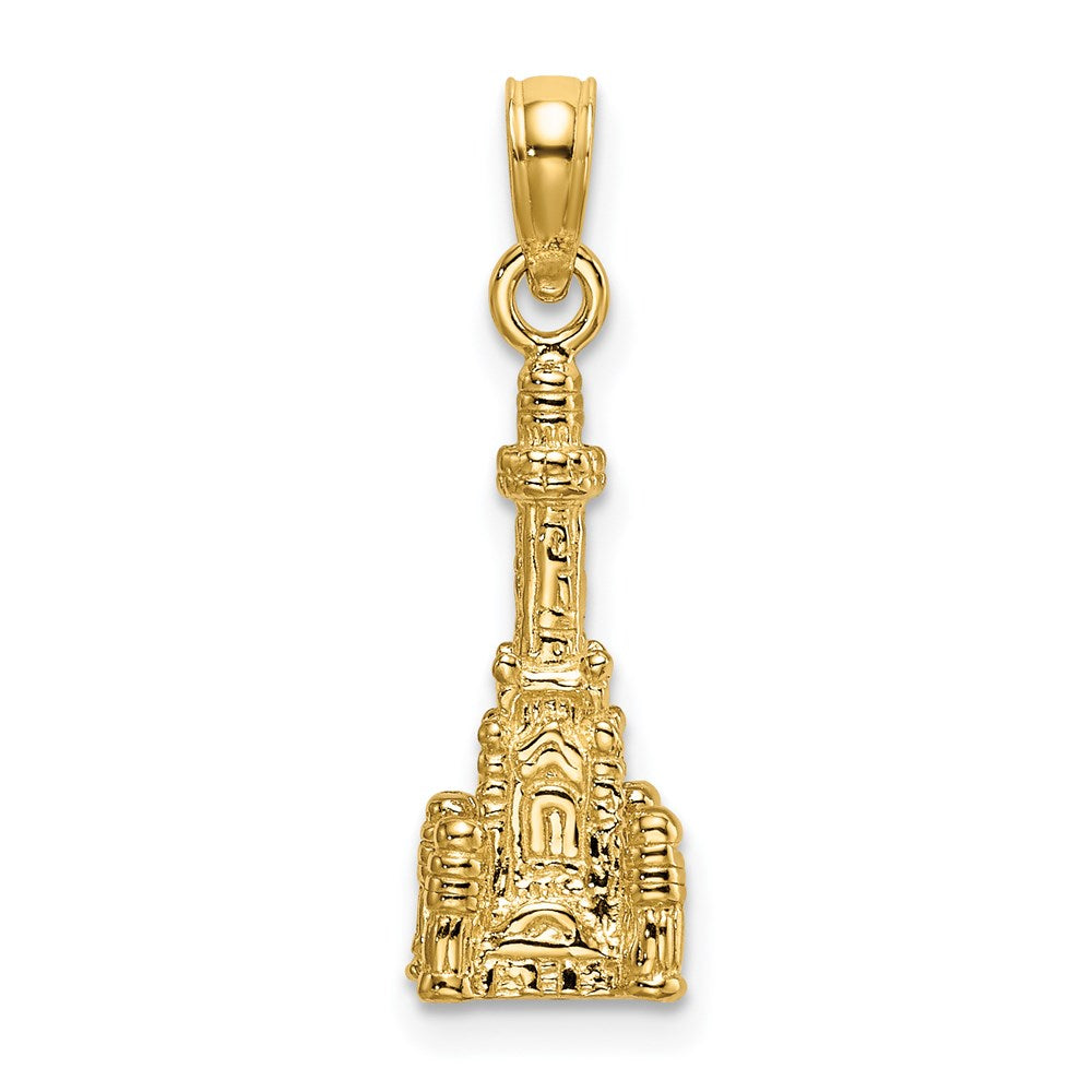 14k Yellow Gold 3D Chicago Water Tower Charm