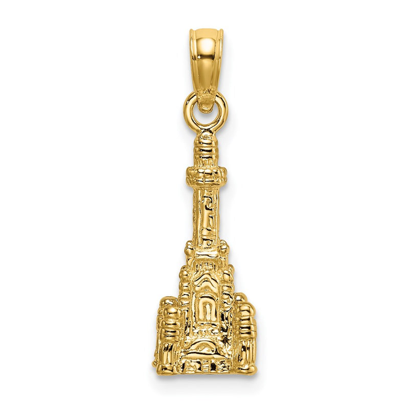 14k Yellow Gold 3D Chicago Water Tower Charm