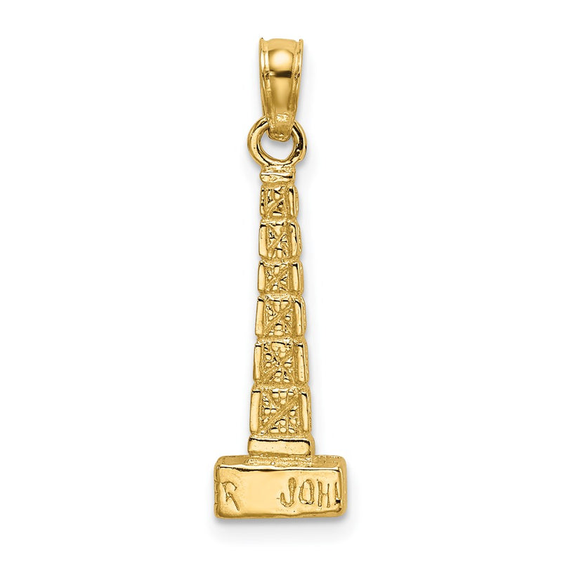 14k Yellow Gold 3D John Hancock Building Chicago Charm