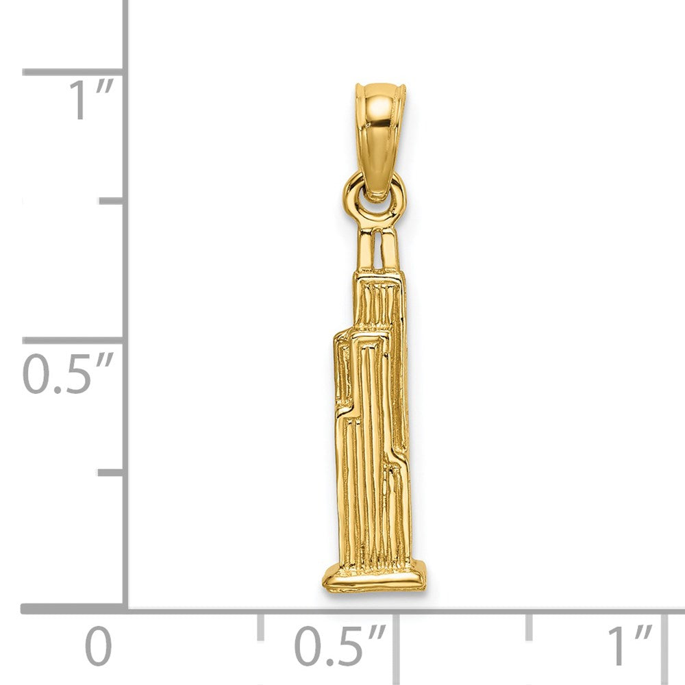 14k Yellow Gold 3D WillisTower (Chicago) Charm
