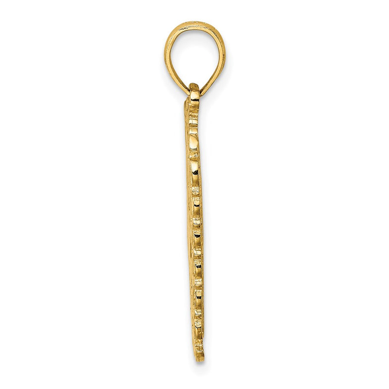 14k Yellow Gold Hearts w/ Ace Playing Cards Charm