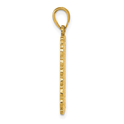 14k Yellow Gold Jack of Hearts Pendant