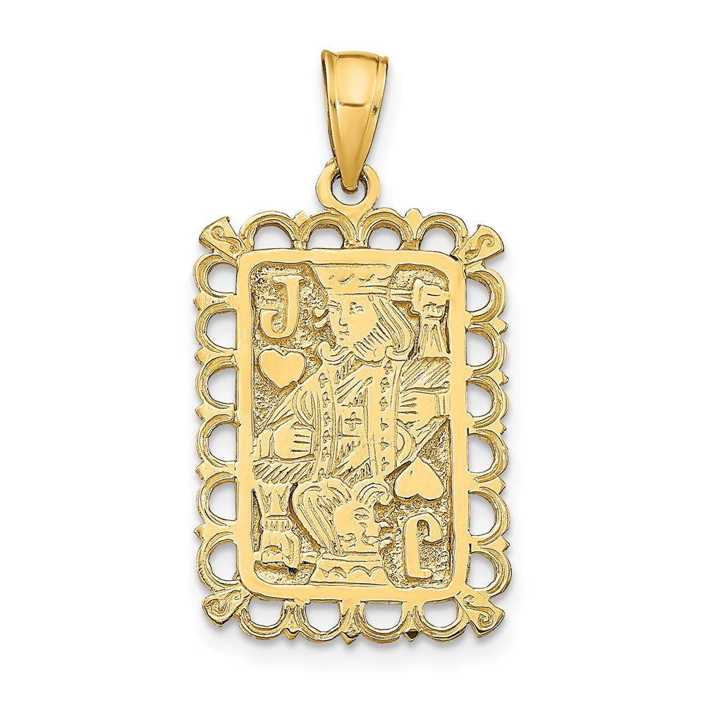 14k Yellow Gold Jack of Hearts Pendant