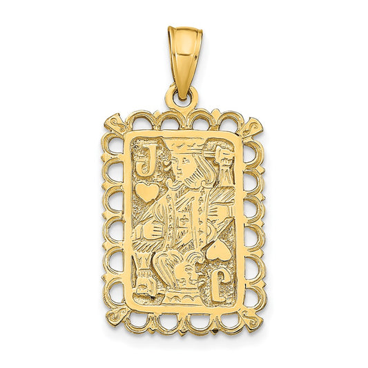 14k Yellow Gold Jack of Hearts Pendant