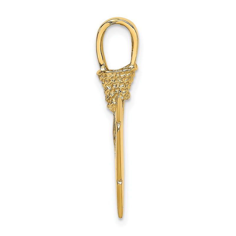 14k Yellow Gold 3-D Arrowhead Charm
