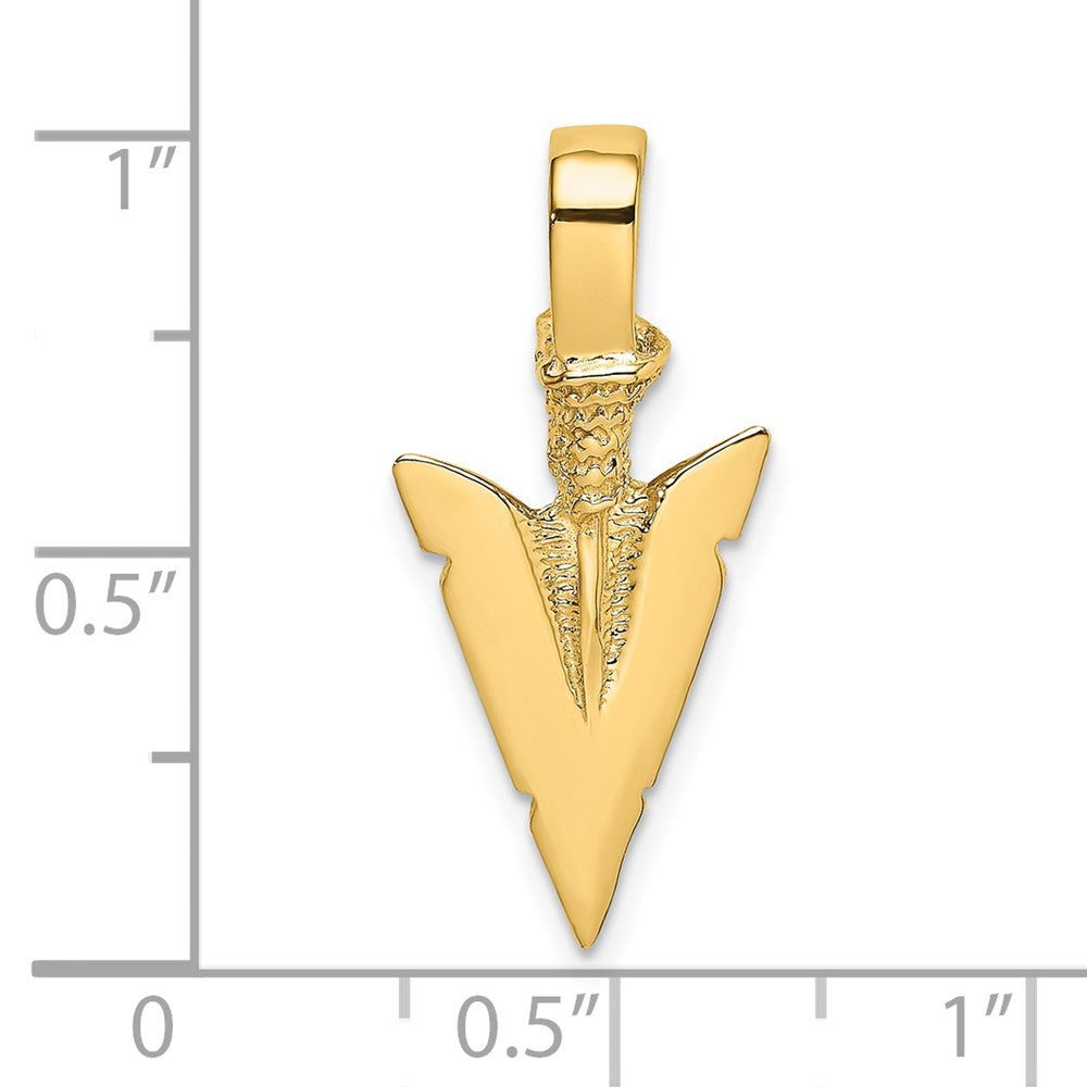 14k Yellow Gold 3-D Arrowhead Charm