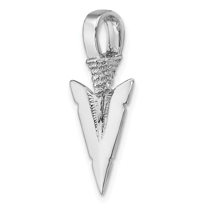 14k White Gold 3-D Arrowhead Charm