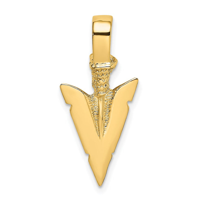 14k Yellow Gold 3-D Arrowhead Charm