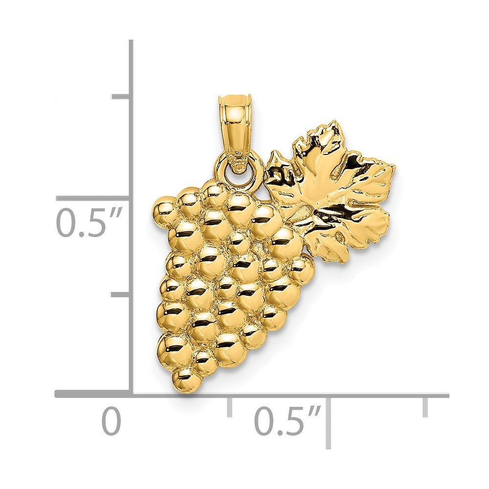 14k Yellow Gold Bunch Of Grapes Charm