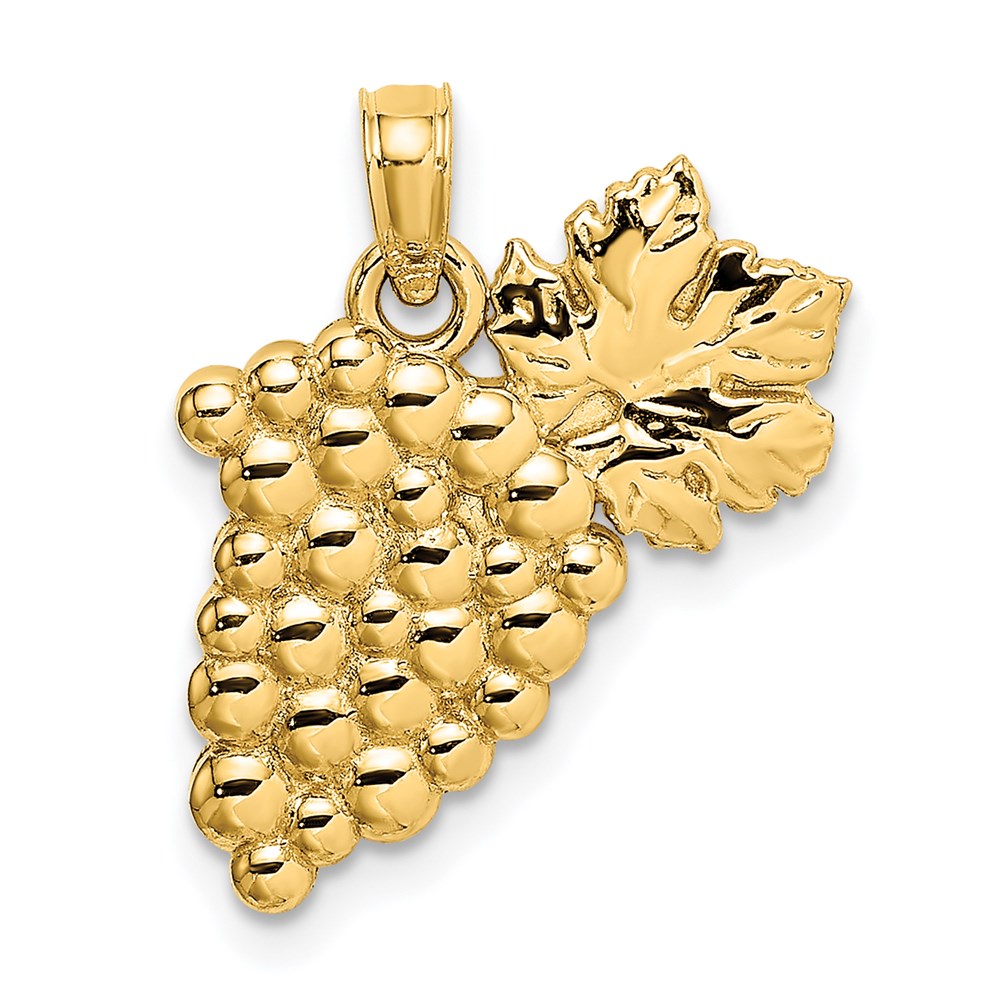 14k Yellow Gold Bunch Of Grapes Charm