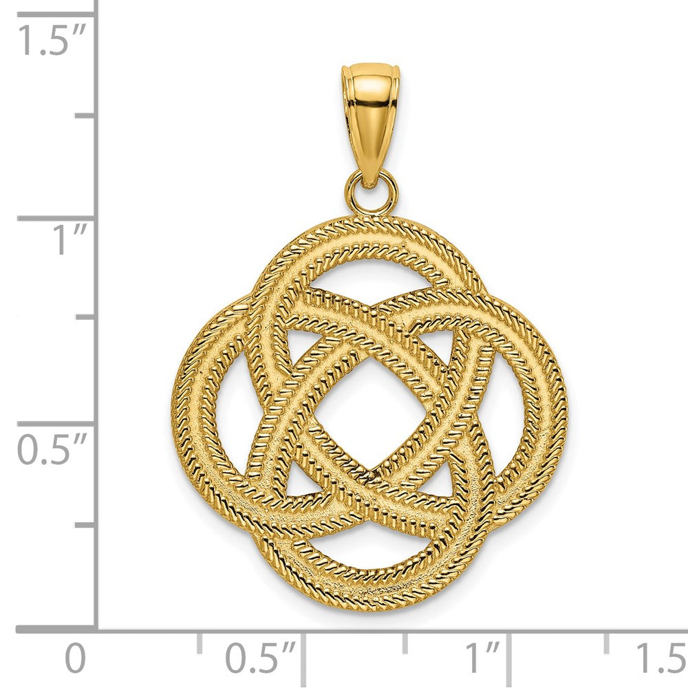 14k Yellow Gold Large Celtic Eternity Knot Circle Charm