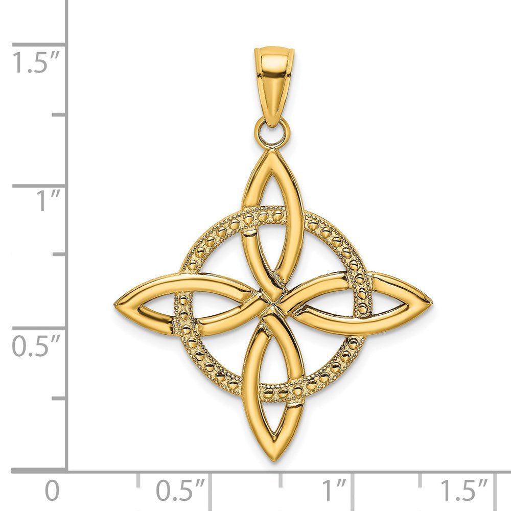14k Yellow Gold Large Celtic Eternity Knot Charm