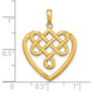 14k Yellow Gold Large Celtic Knot Heart Charm