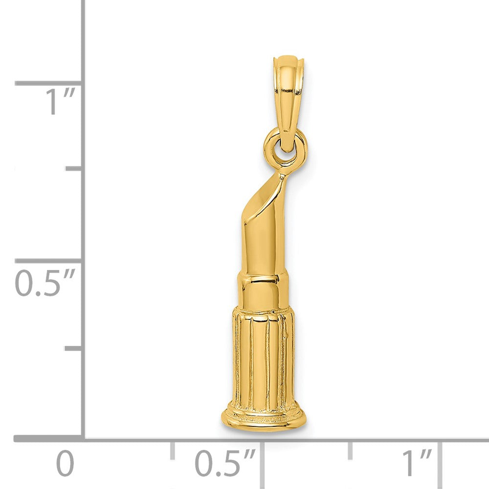 14k Yellow Gold 2-D Polished Lipstick Tube Charm