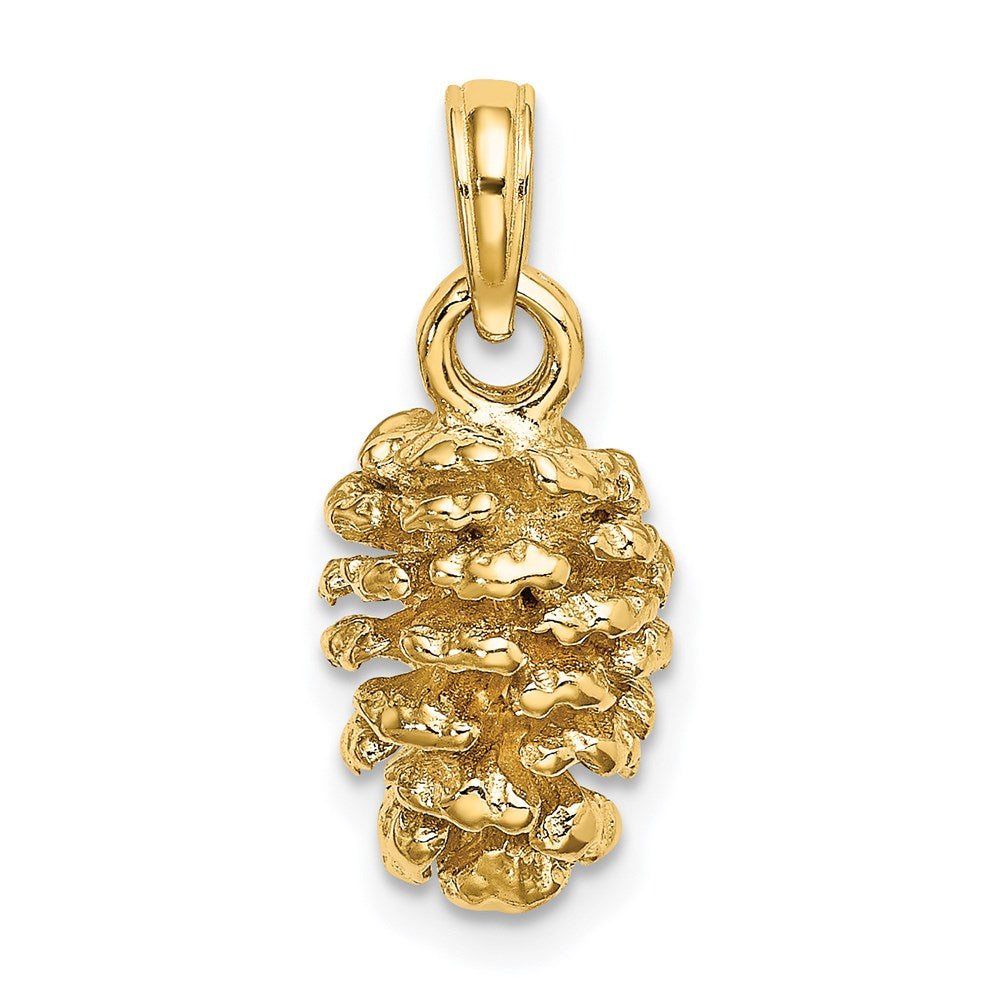 14k Yellow Gold 3D Pinecone Charm