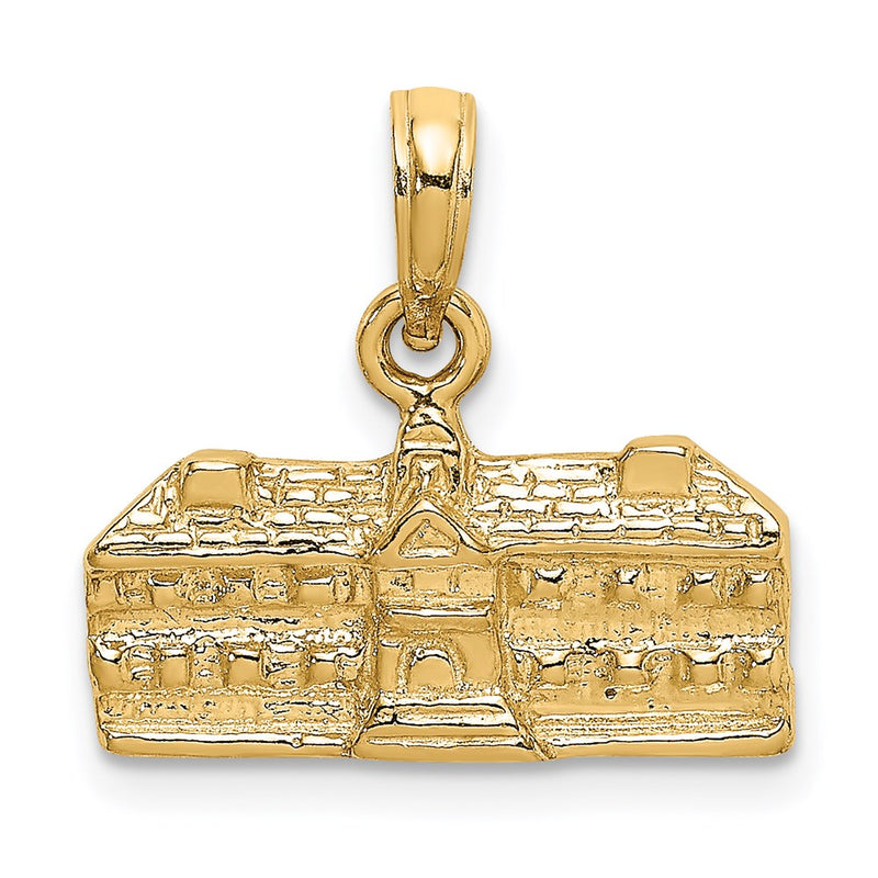 14k Yellow Gold 3D WREN BUILDINGS WILLIAMSBURG VA  Charm