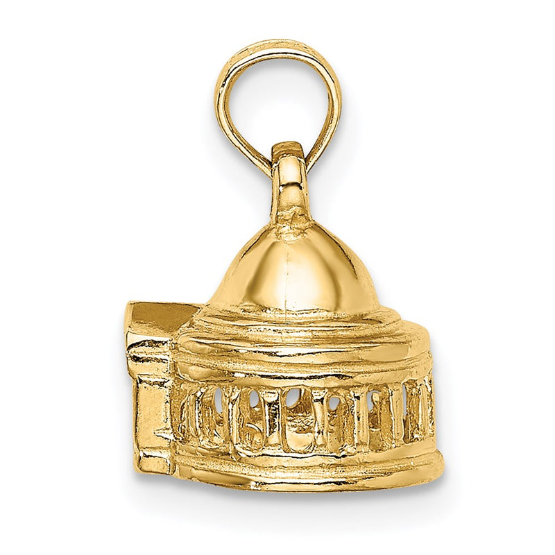 14k Yellow Gold 3D Jefferson Memorial Building  Washington Charm