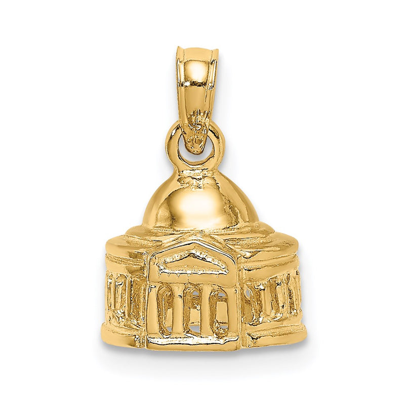 14k Yellow Gold 3D Jefferson Memorial Building  Washington Charm