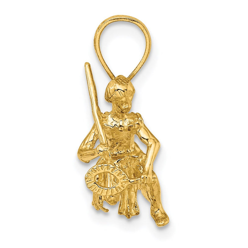 14k Yellow Gold 3-D Island Warrior Dance Charm