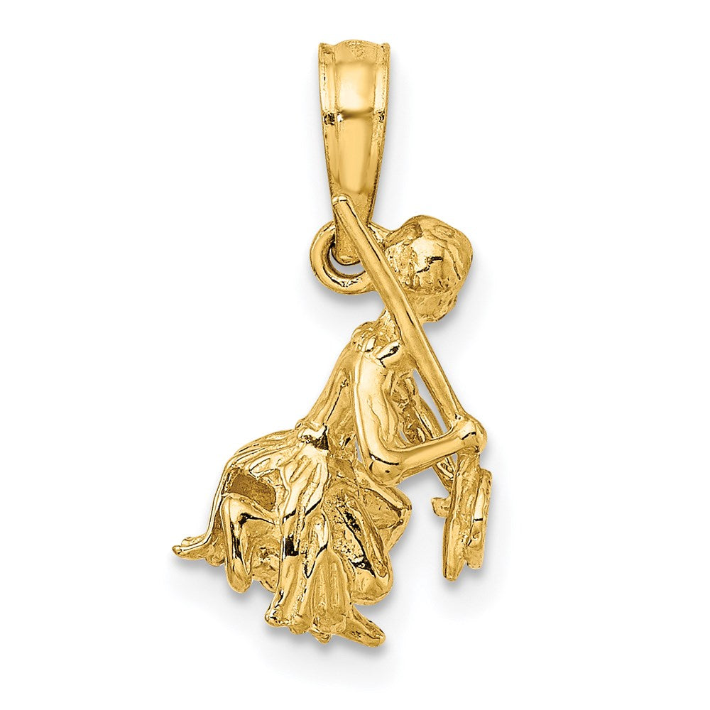 14k Yellow Gold 3-D Island Warrior Dance Charm