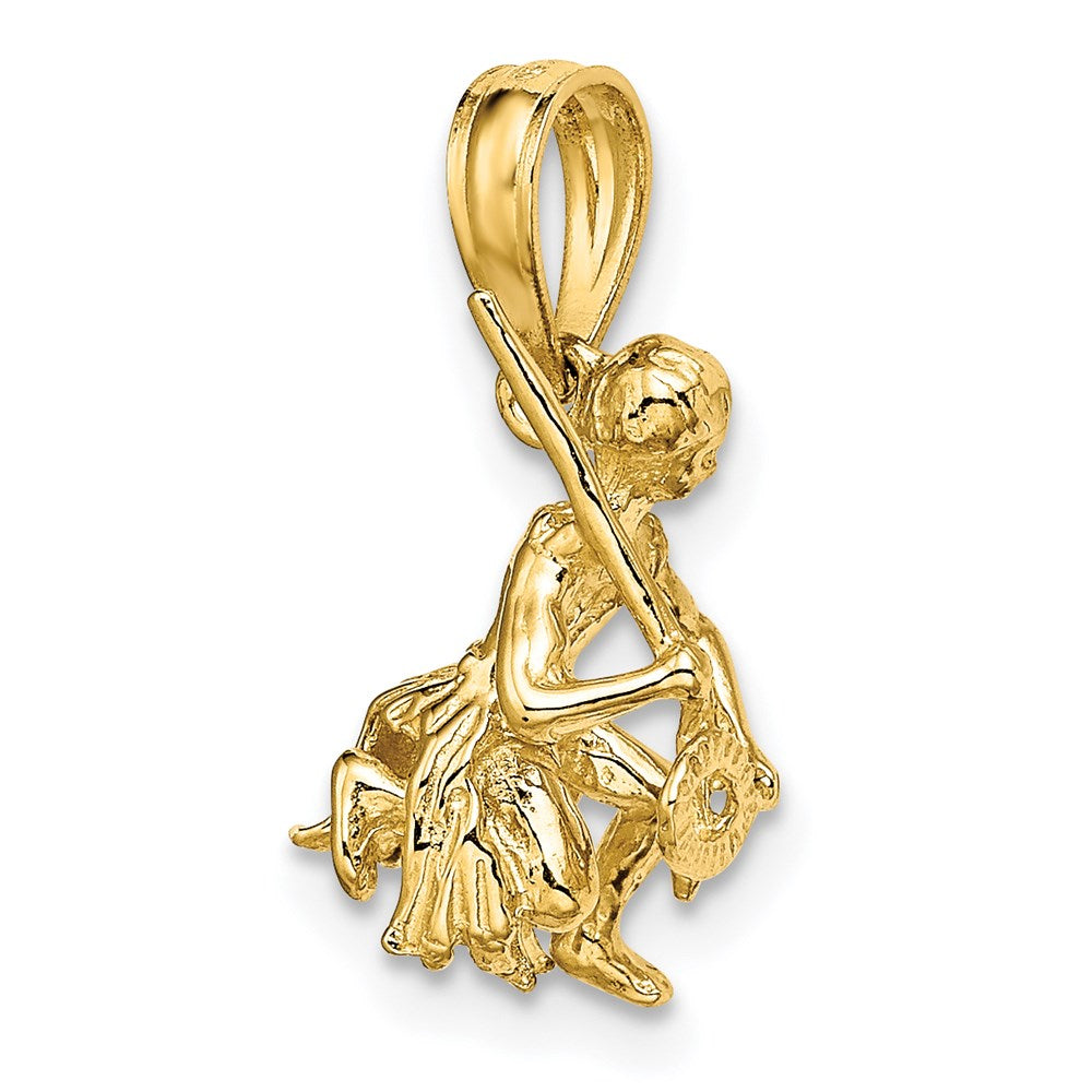 14k Yellow Gold 3-D Island Warrior Dance Charm