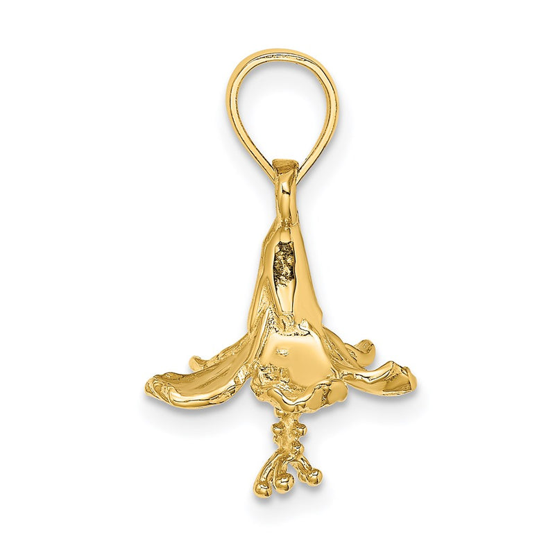 14k Yellow Gold 3-D Hibiscus Flower Charm