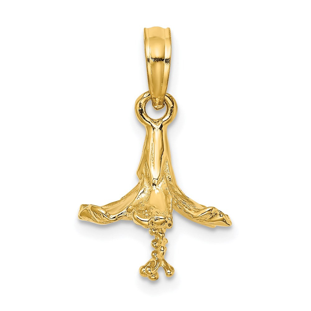 14k Yellow Gold 3-D Hibiscus Flower Charm