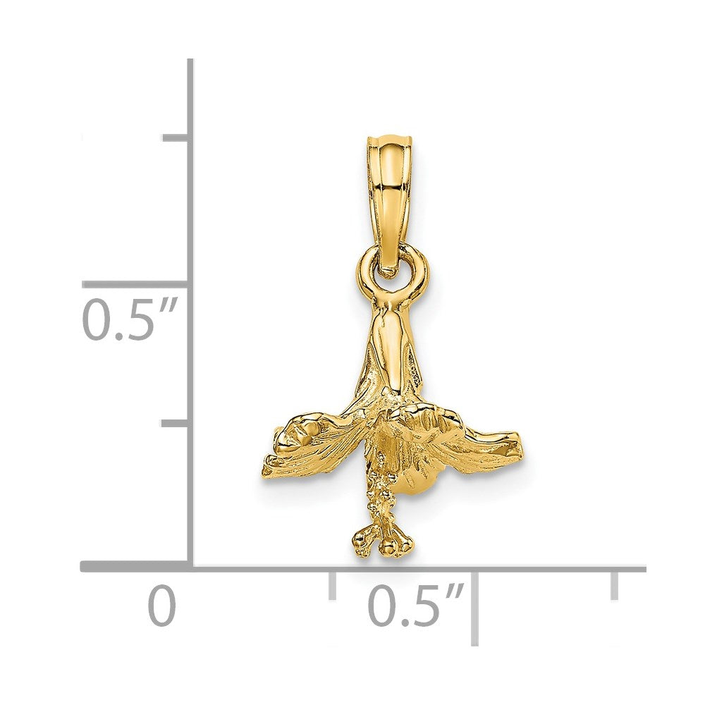 14k Yellow Gold 3-D Hibiscus Flower Charm