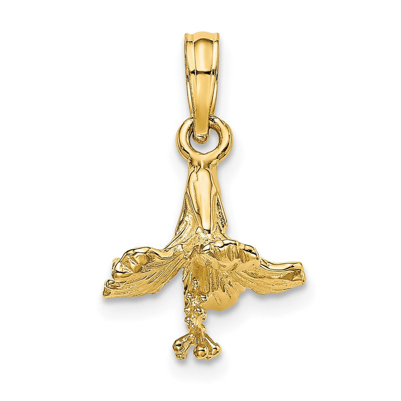 14k Yellow Gold 3-D Hibiscus Flower Charm