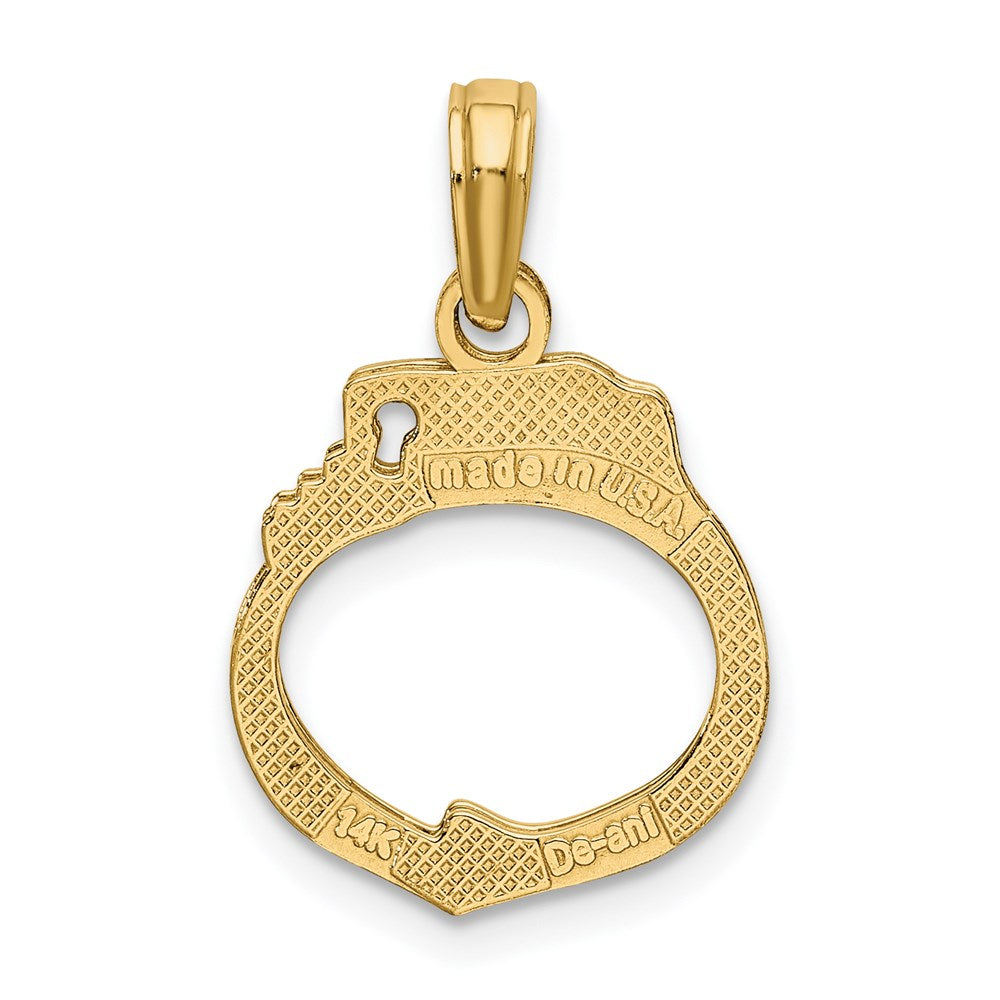 14k Yellow Gold 2-Piece Handcuffs Charm