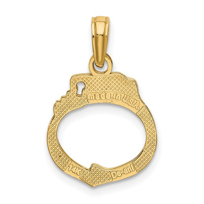 14k Yellow Gold 2-Piece Handcuffs Charm