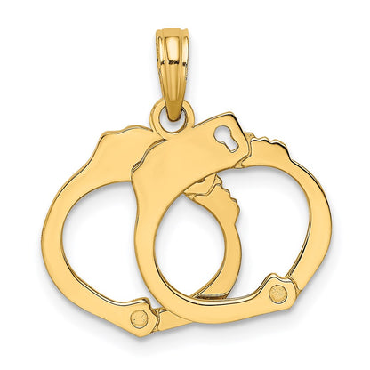 14k Yellow Gold 2-Piece Handcuffs Charm