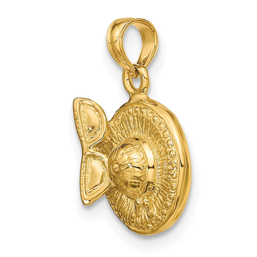 14k Yellow Gold 3-D Sunhat w/ Sunglasses Charm
