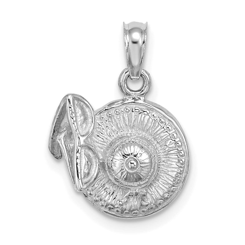 14k White Gold 3-D Sunhat w/ Sunglasses Charm