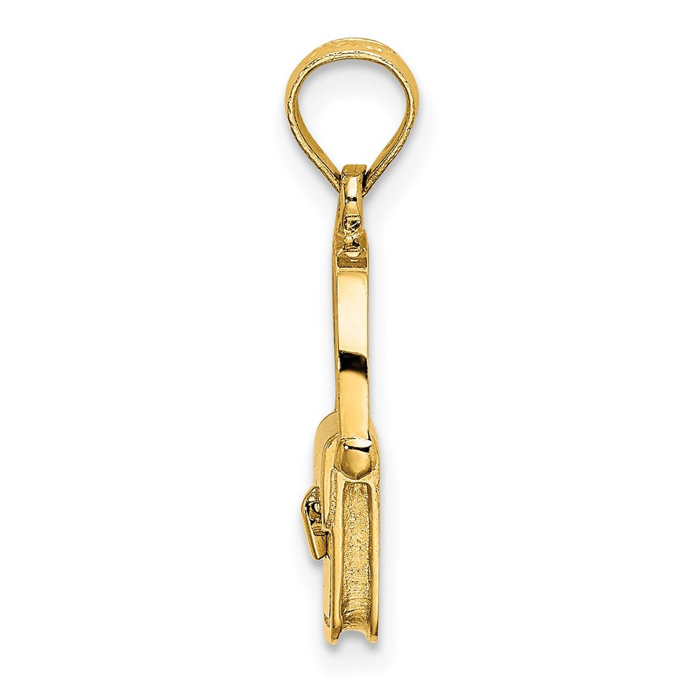 14k Yellow Gold 3-D Moveable Polished Purse Charm