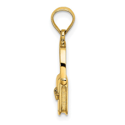 14k Yellow Gold 3-D Moveable Polished Purse Charm