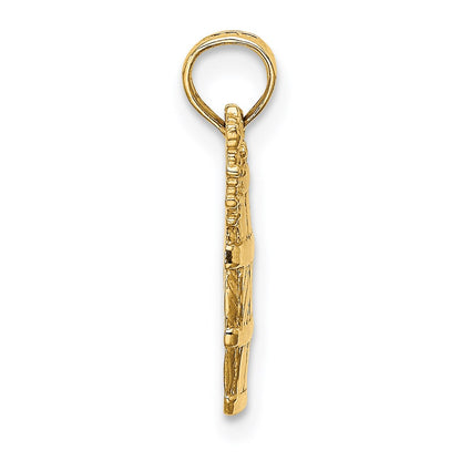 14k Yellow Gold Wine Barrel With Grapes Charm