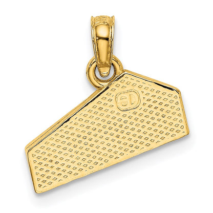 14k Yellow Gold Cheese Wedge Charm
