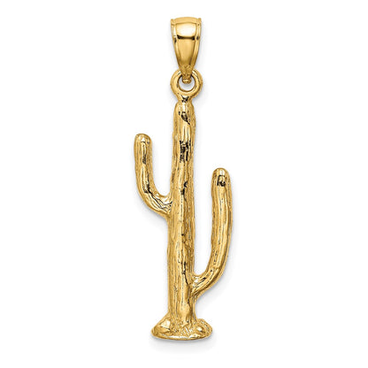 14k Yellow Gold 3-D Saguaro Cactus Charm