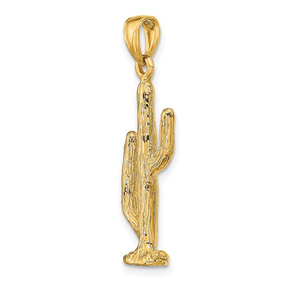 14k Yellow Gold 3-D Saguaro Cactus Charm