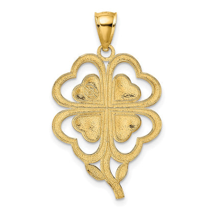 14k Yellow Gold 4-Leaf Clover Charm